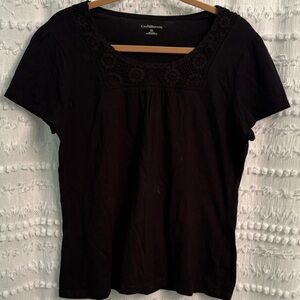 Croft & Barrow Women's Elegant Black Short Sleeve Top